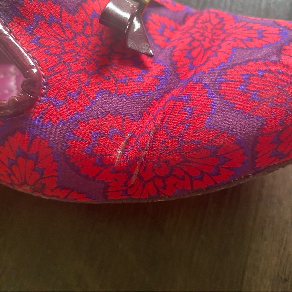 Tory Burch Chandra Smoking Loafer in Bright Fuchsia Floral Print Fabric - Picture 5 of 13